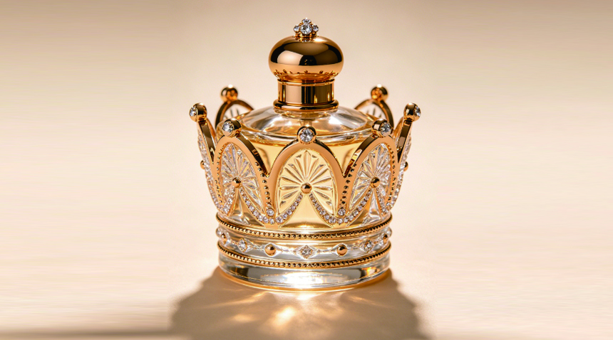Crown-shaped perfume bottle