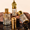 Arabic Refillable Glass Roller Bottle With Golden Cap