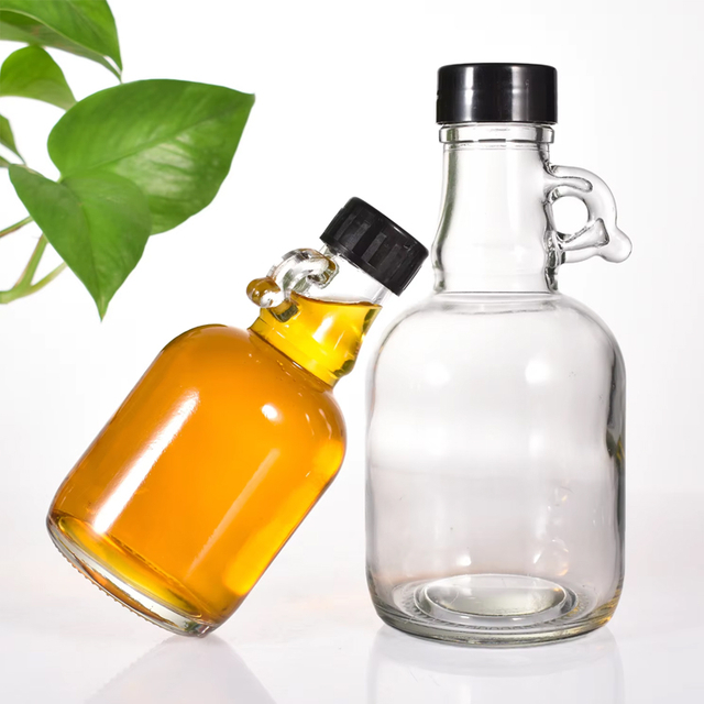 Empty Mini Sugar Cough Maple Syrup Liquor Bottle 250ml 500ml with Handle