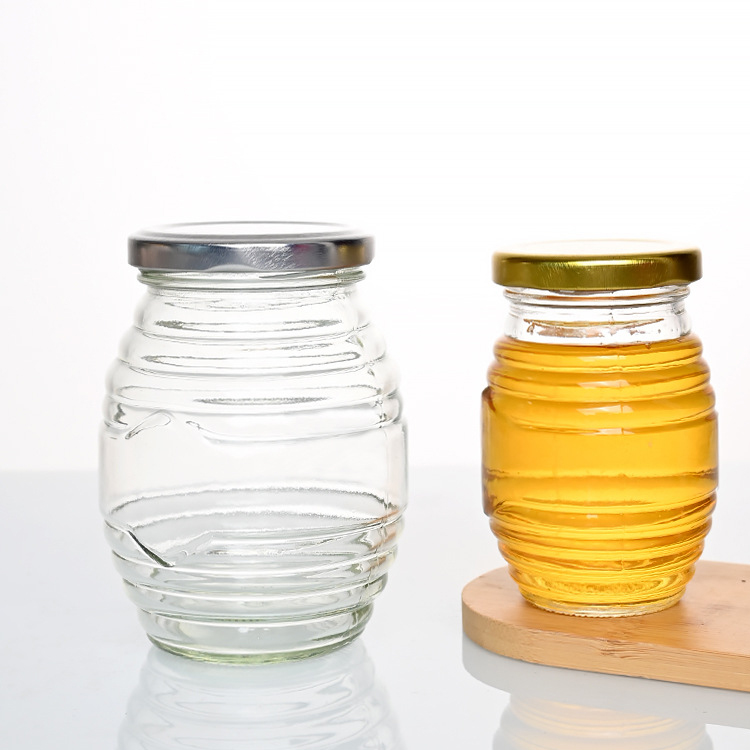 100ml 250ml 380ml 730ml Striation Classic Glass Honey Jar