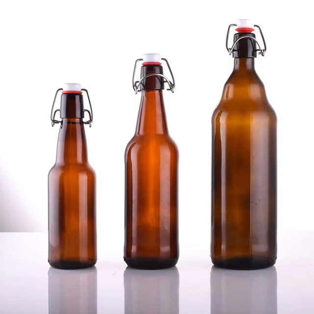 Wholesale Empty Brown 330ml 500ml 1000ml Beer Flip Top Bottle