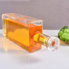 Custom Square Clear Frost Glass Liquor Bottle with Glass Lid