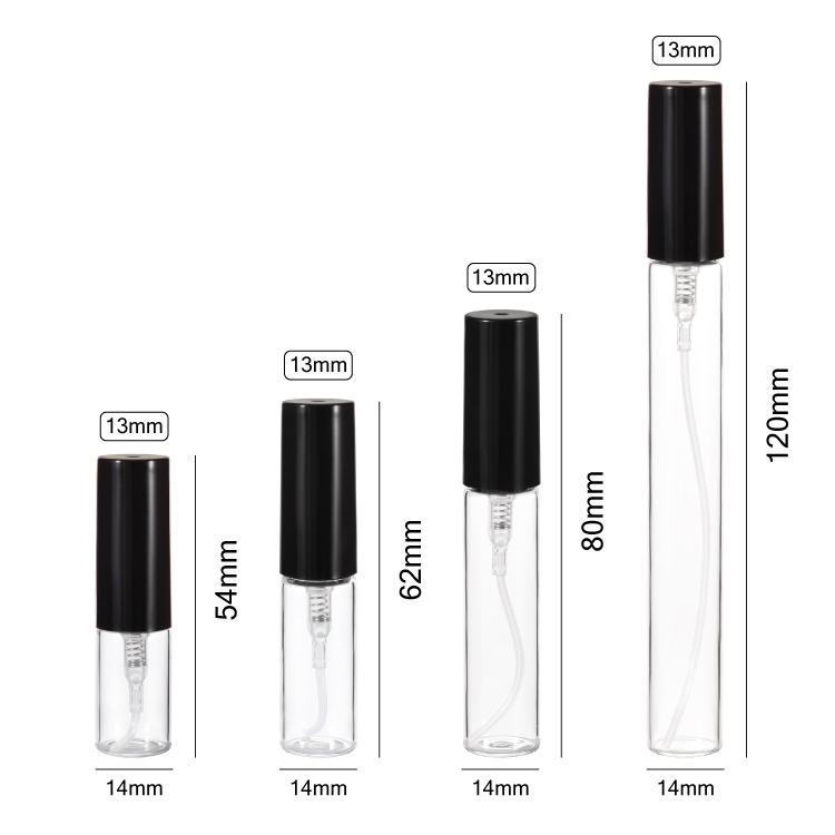 Portable Mini 2ml 3ml 5ml 10ml Refillable Clear Empty Crimp Sprayer Glass Perfume Bottle