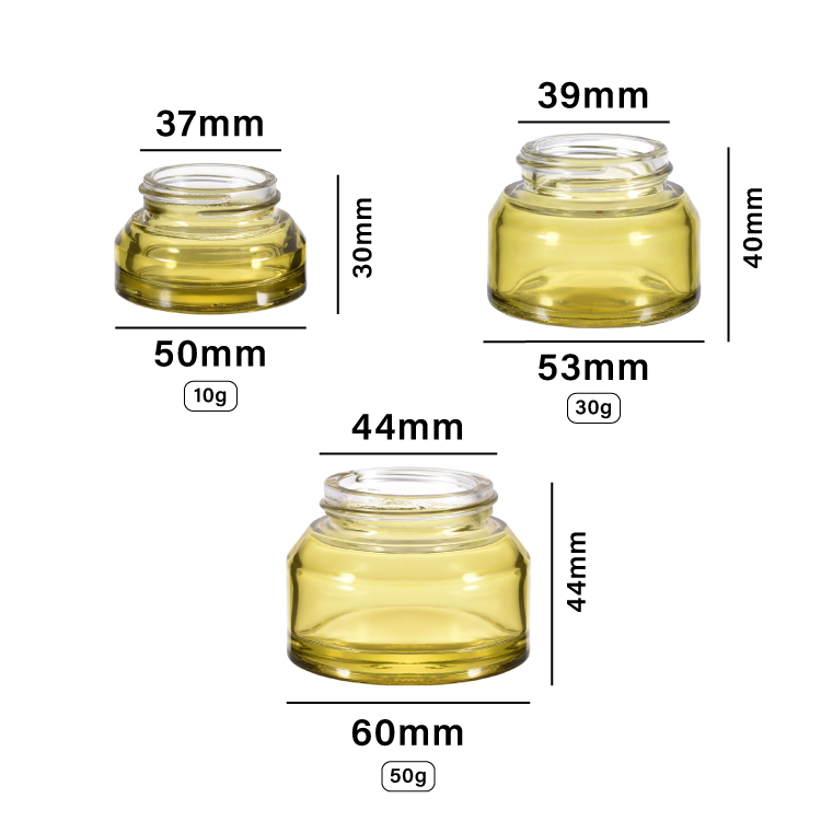 10g 30g 50g Clear Glass Cream Jar with Glossy Plastic Lid Which Has Good Sealing Performance To Delay Oxidative Deterioration