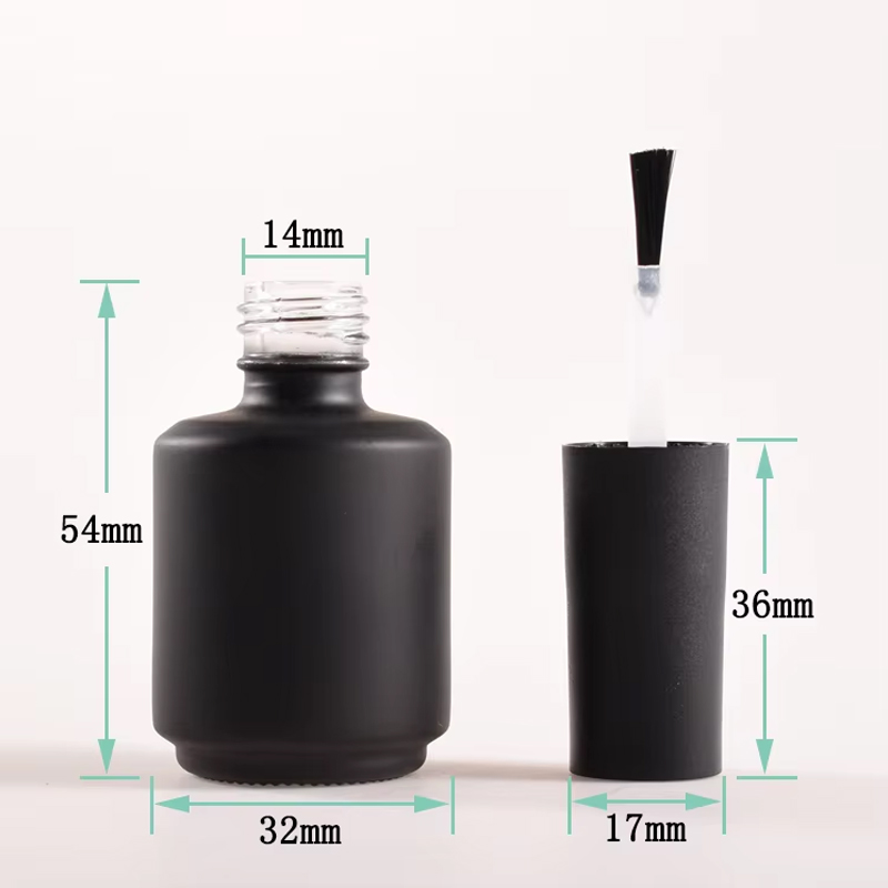 15ml Black Empty Glass Bottles For Nail Polish