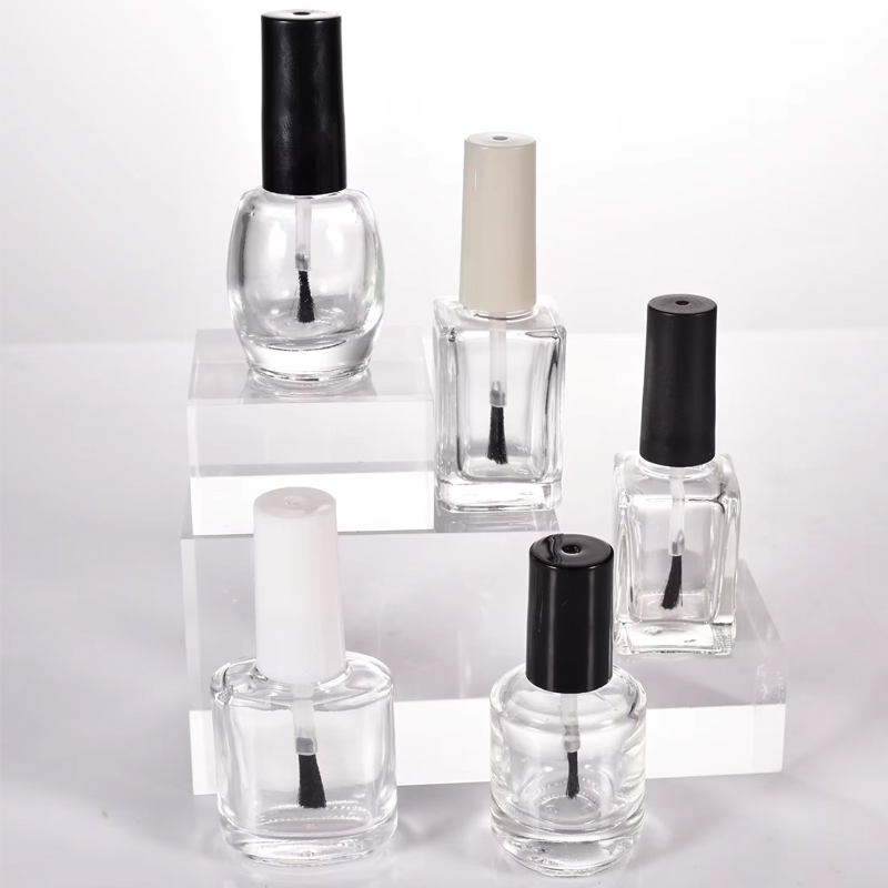 Wholesale 15ml Transparent Empty Clear Nail Polish Bottle Cap And Brush