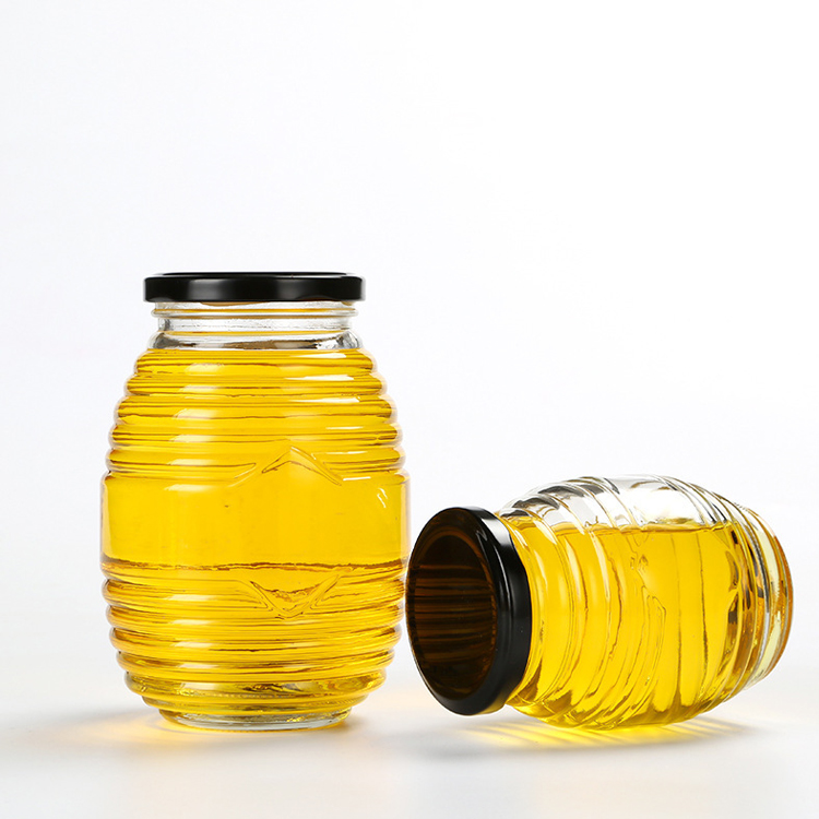 100ml 250ml 380ml 730ml Striation Classic Glass Honey Jar