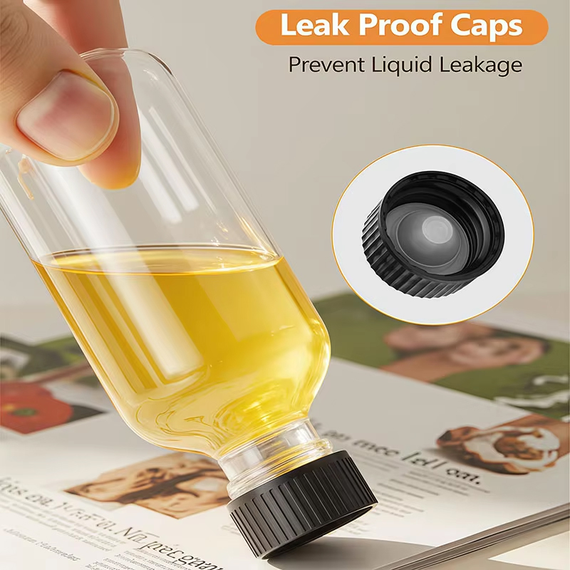  Custom Clear 60ml Glass Beverage Bottles Round Screw Cap Screen Printing Refillable for Juice 