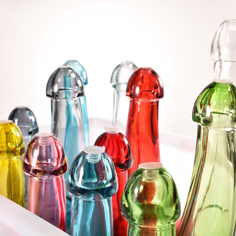 Male Penis Shaped Glass Bottle Cocktail Glass