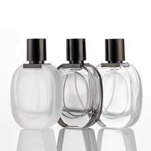 Luxury Recyclable 30ml 50ml Frosted Clear Glass Refill Perfume Bottle With Black Pump Spray Cap