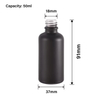 Custom 50ml Luxury round Black Glass Reed Diffuser Bottle With Cap 