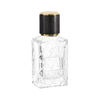 30ml Luxury Embossed Glass Perfume Bottle with Black Cap – Custom Clear Fragrance Bottle Packaging