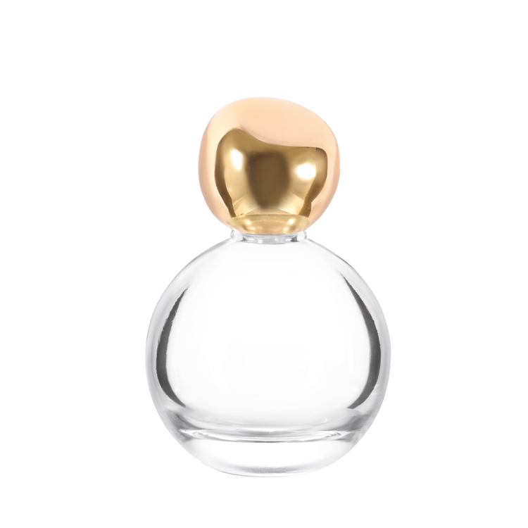  Luxury Spherical Glass Perfume Bottle with Gold Cap High-End Custom Fragrance Packaging