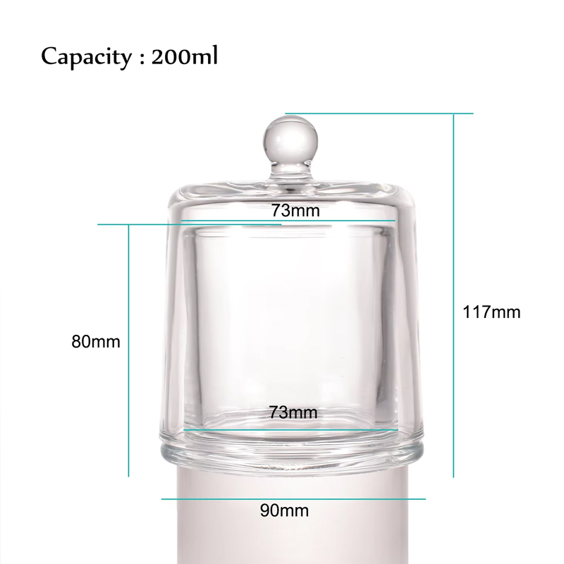 200ml 300ml Golden Bell Design Glass Candle Holder 