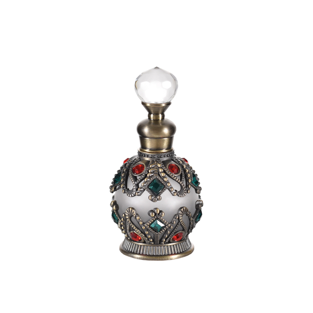 Dubai Essential Oil Bottle Retro Perfume Bottle 15ml Diamond Inlaid Empty Essential Oil Container