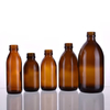 Empty Amber Brown Glass Syrup Bottles