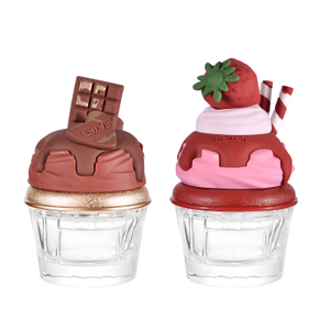 New Design 70ml Cute Strawberry Ice Cream Glass Perfume Bottle Unique for Women Luxury Gourmand Fragrance Container