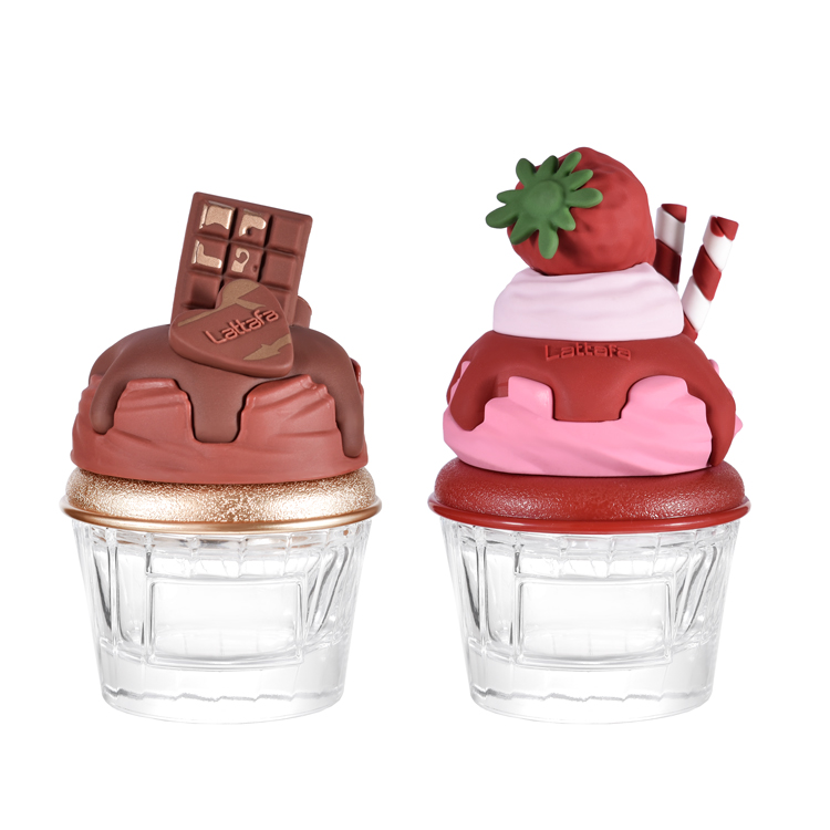 New Design 70ml Cute Strawberry Ice Cream Glass Perfume Bottle Unique for Women Luxury Gourmand Fragrance Container