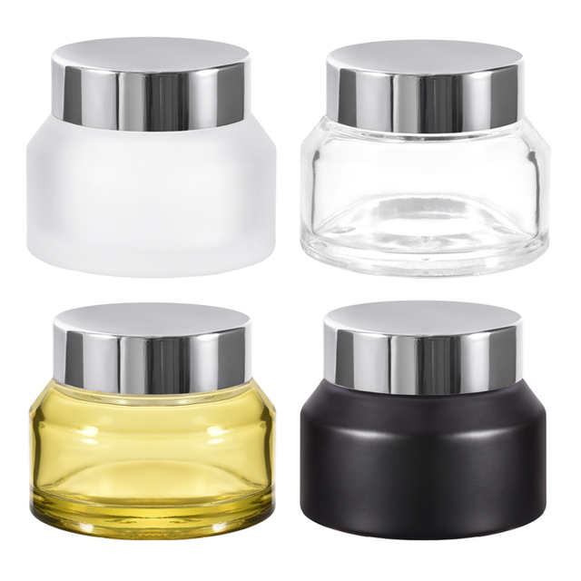 10g 30g 50g Clear Glass Cream Jar with Glossy Plastic Lid Which Has Good Sealing Performance To Delay Oxidative Deterioration