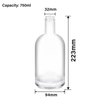 750ml Wholesale New Style Liquor Vodka Whiskey Glass Bottles 