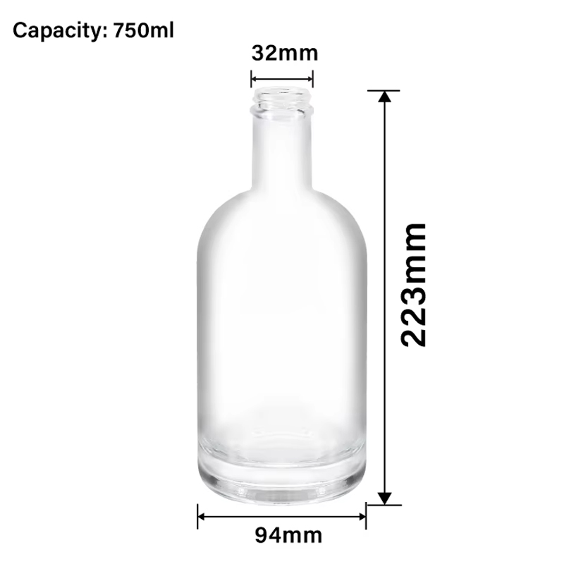 750ml Wholesale New Style Liquor Vodka Whiskey Glass Bottles 