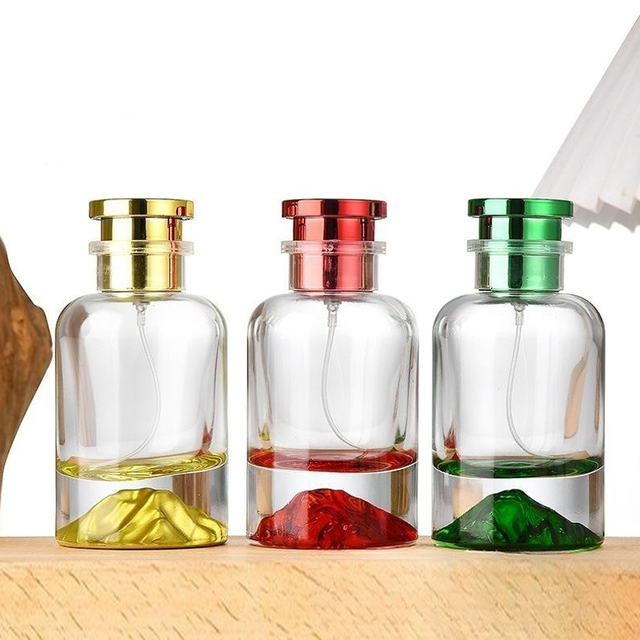 30ml 50ml Heavy Base Volcano Bottom 100ml Round Cylinder Perfume Spray Bottle