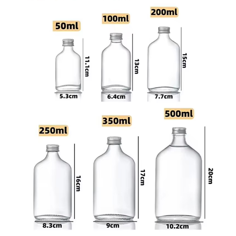 Top Quality Custom Logo 50ml 200ml 350ml 500ml Coffee Empty Glass Bottle Beverage Bottle Bulk