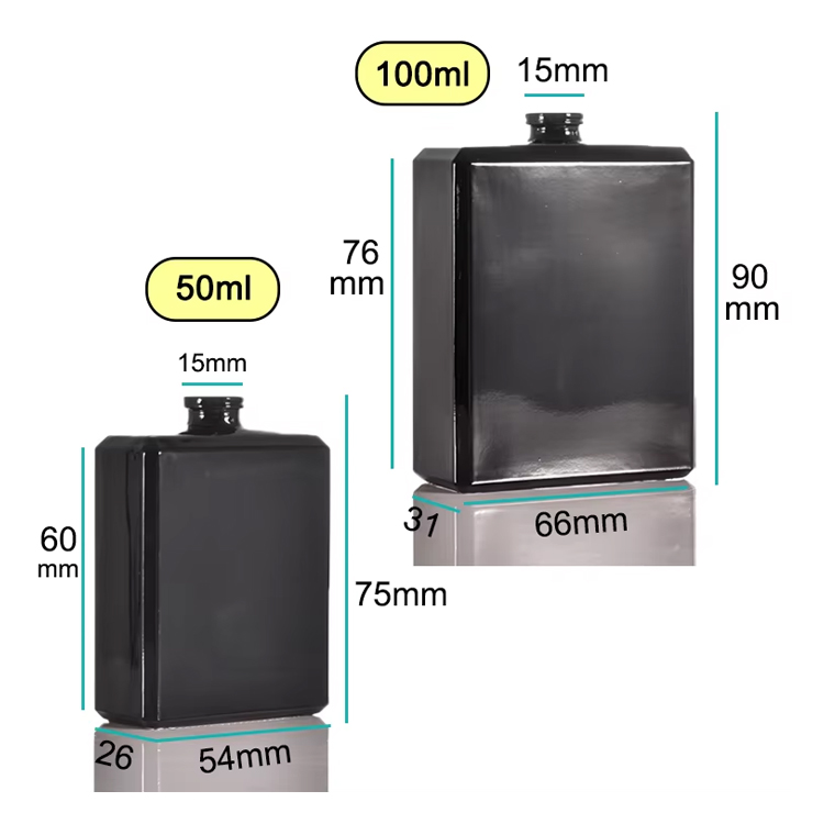 New Design Black 30ml 50ml 100ml Glass Perfume Bottle 