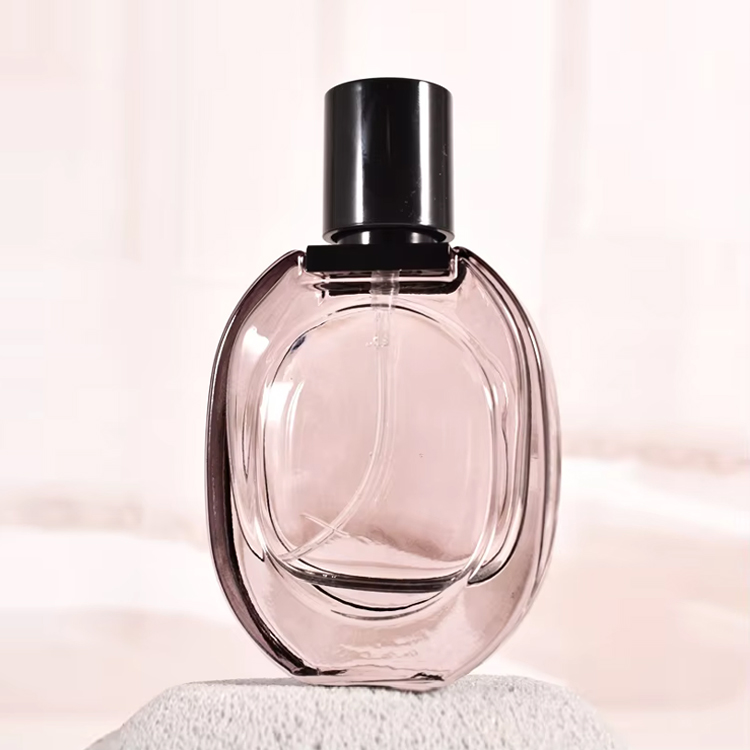 Luxury Recyclable 30ml 50ml Frosted Clear Glass Refill Perfume Bottle With Black Pump Spray Cap