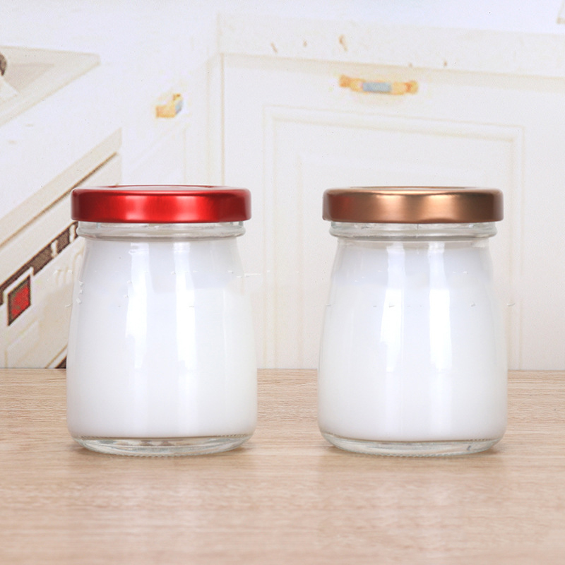 Empty Clear 50ml 100ml 150ml 200ml Lovely Yogurt Glass Jar Pudding Bottle