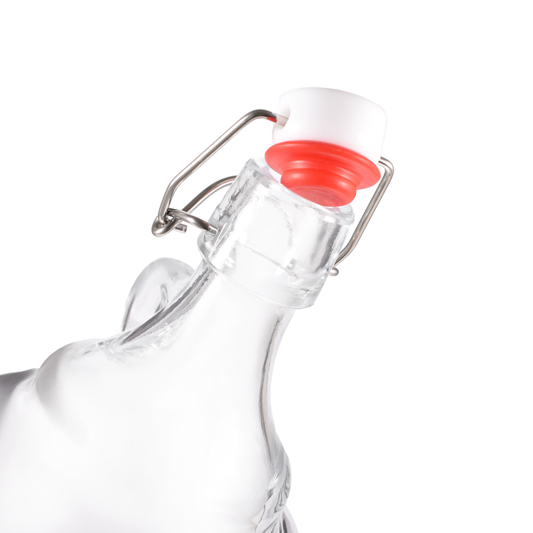 Stock California 2 Liter Glass Bottle Flip Top Glass Growlers for Beer 64 Oz Growler Set with Lids Great for Home Brewing