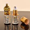 Arabic Refillable Glass Roller Bottle With Golden Cap