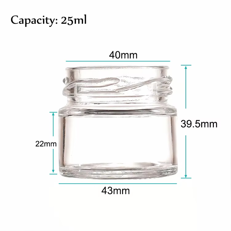 25ml Wide Mouth Glass Jelly Jar With Metal Lid