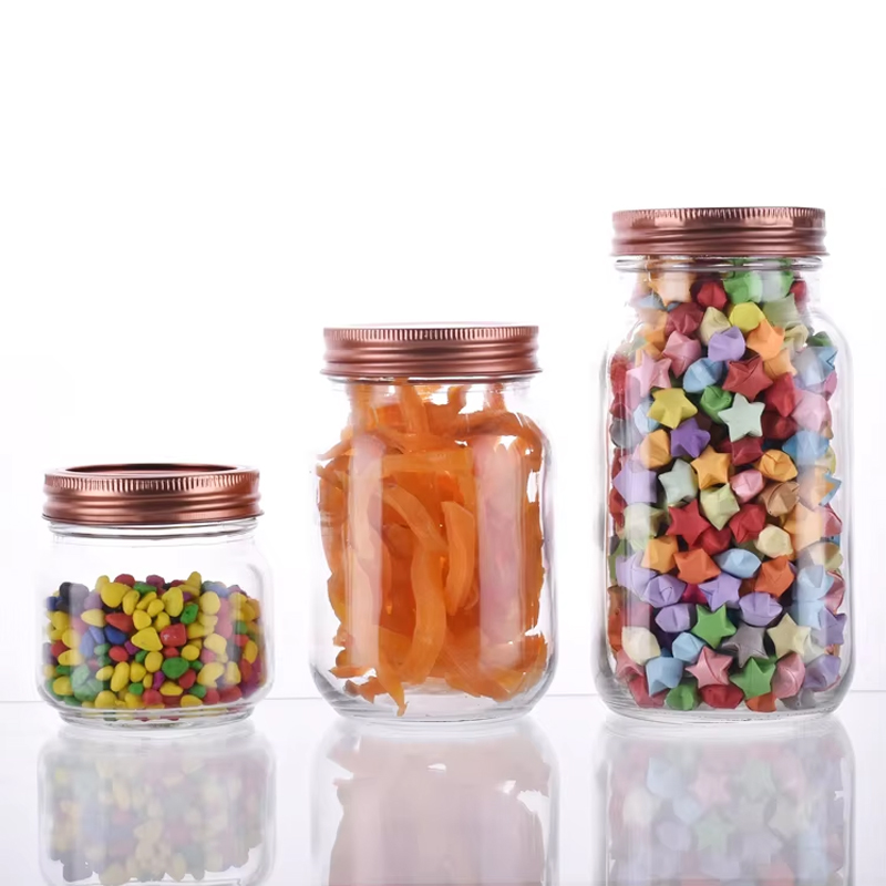 Wide Mouth Glass Mason Jar with Screw Cap 