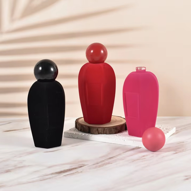 Custom Flocking Fancy Colorful Fragrance Glass Bottles