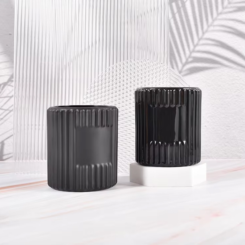 7oz Empty Clear Ribbed Glass Candle Jars for Making Candle