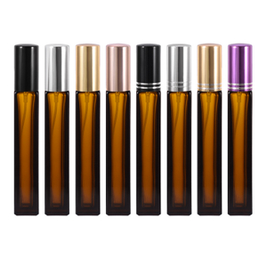 Square Portable Travel 10ml Glass Perfume Spray Bottles Refillable Atomizer Empty Cosmetic Bottle Amber