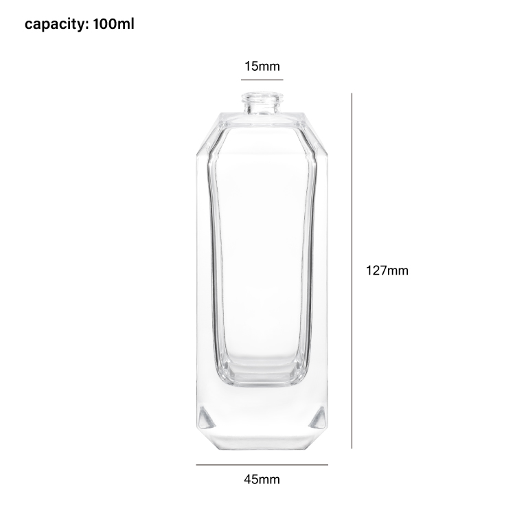 Luxury Faceted Glass Perfume Bottle with Metal Cap Thick Base Premium Fragrance Packaging