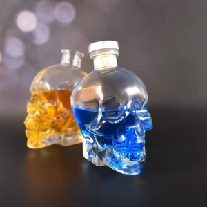 750ml Skull Glass Liquor Whisky Bottles 