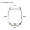 Factory Price Glass Pickle Jar 250ml with Airtight Metal Lid