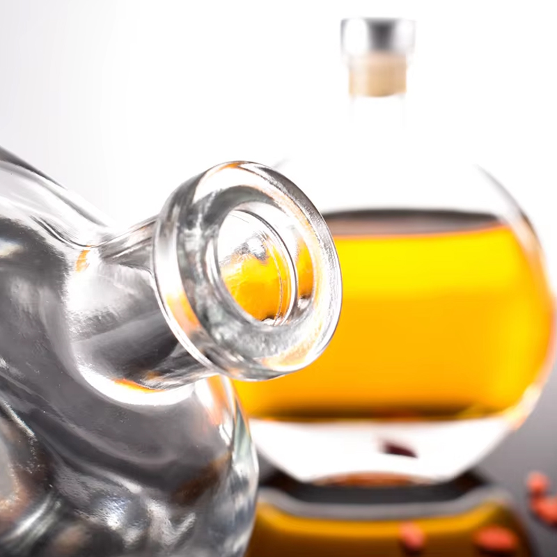 250ml Clear Round Glass Liquor Bottles 