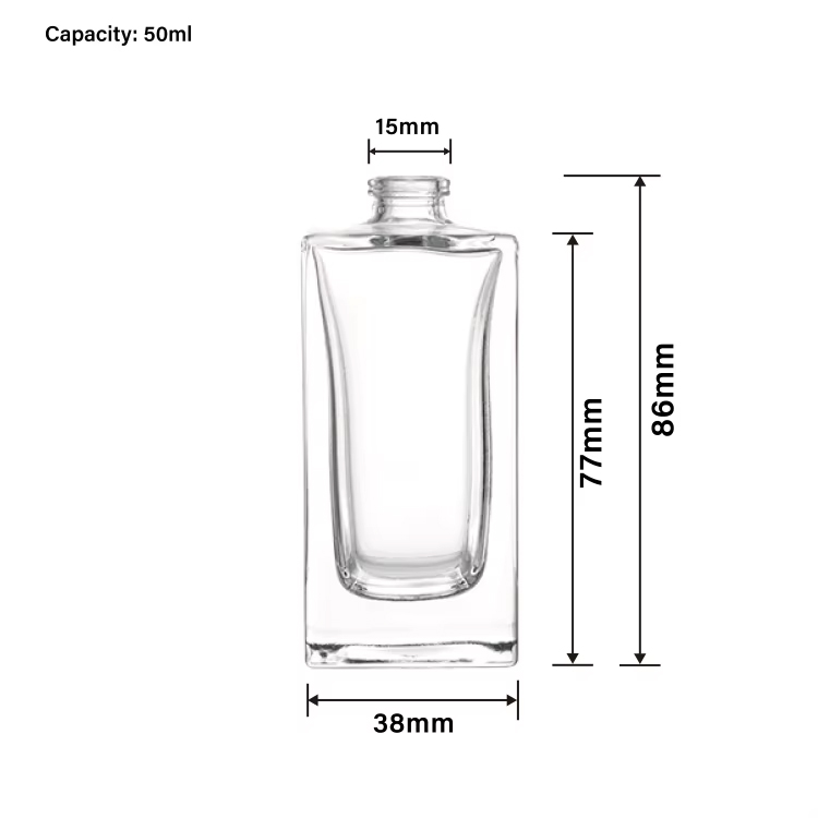 Factory Price Special 50ml Light Grey Clear Cologne Perfume Atomizer Spray Glass Bottle for Man