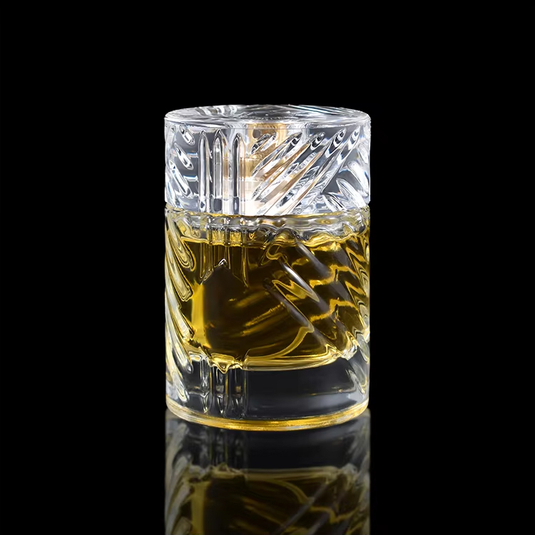 Pattern Perfume Bottle 50 Ml 100ml Cylinder Shape Glass Spray Glass Perfume Bottle