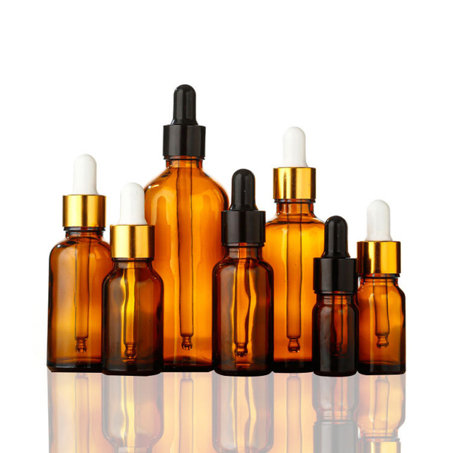 Luxury 5ml 10ml 15ml 20ml Amber Glass Dropper Bottles with Pipette