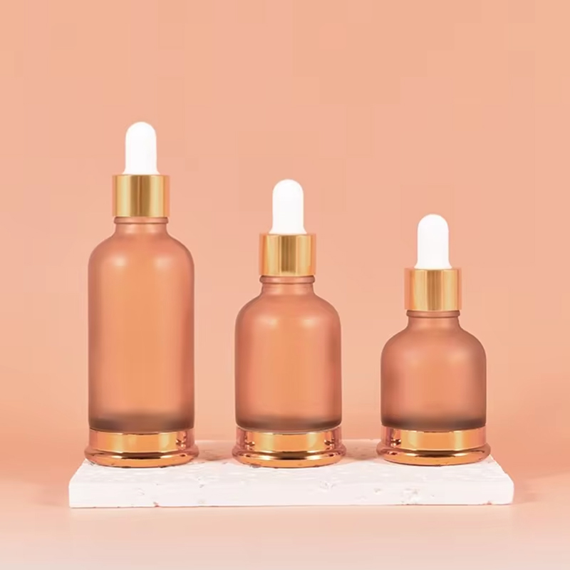 25ml 35ml 50ml Euro Golden Bottom Glass essential oil Bottle with Golden Cap