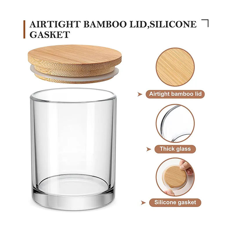 10oz 12oz Glass Candle Jar with Lid