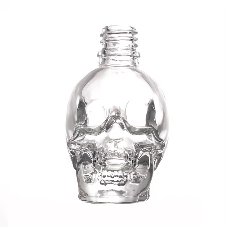 Unique 50ml Empty Skull Essential Oil Bottle Glass Dropper Bottle