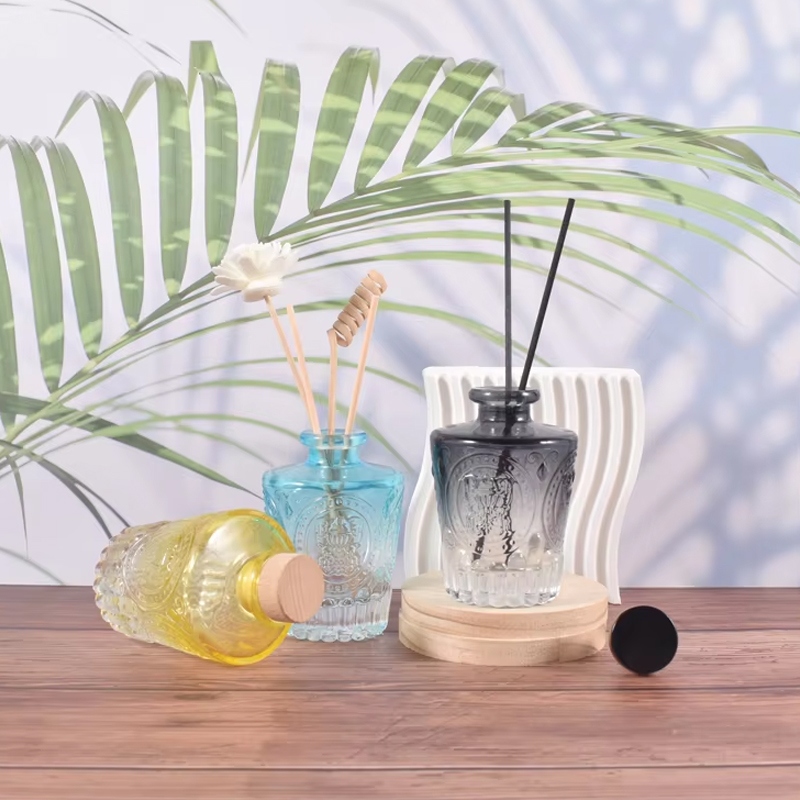 Glass Diffusser Bottle Gradient Aromathrapy Bottle Refillable Essential Oils Container Fragrances Scent Accessories