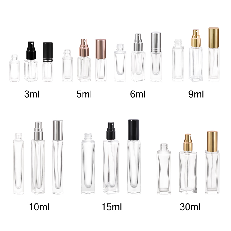 3ml 5ml 6ml 9ml 10ml 15ml 20ml Mini Square Travel Perfume Bottle Manufacturer Factory Supplier 