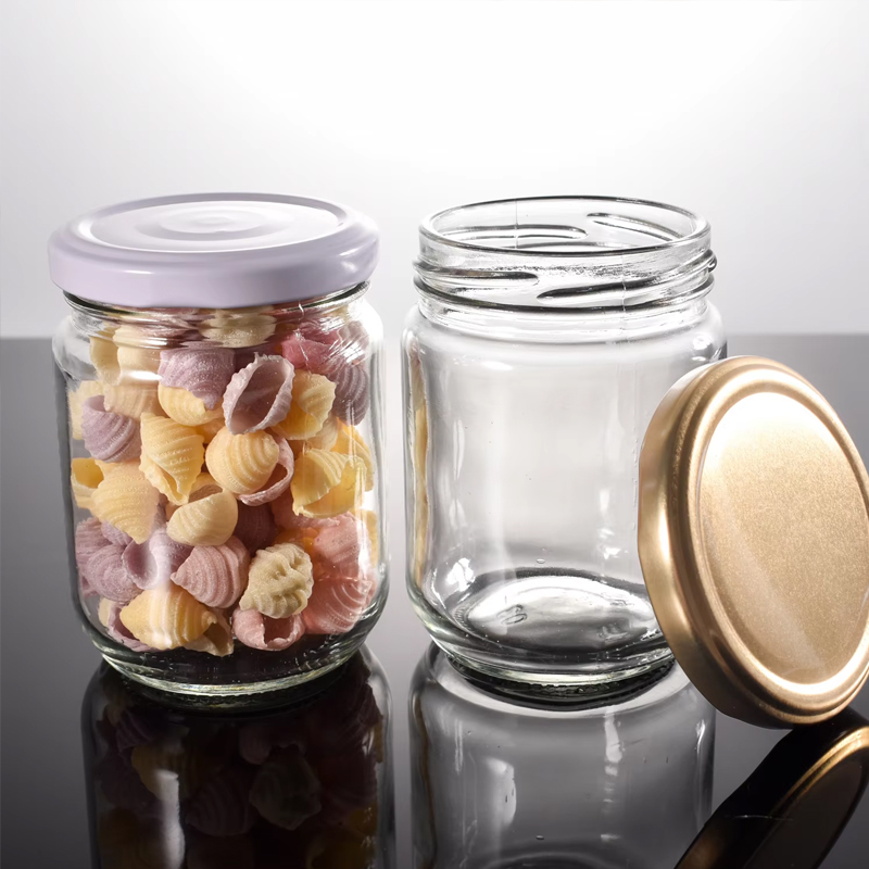 Factory Price Glass Pickle Jar 250ml with Airtight Metal Lid
